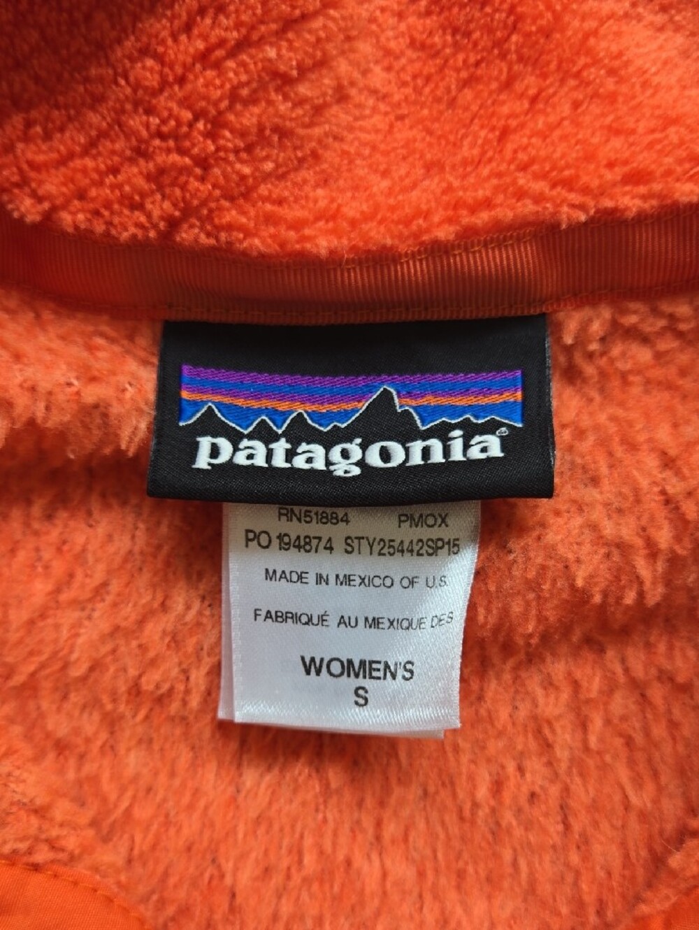 Patagonia Women's Bright Orange Snap-Placket Fleece Pullover - Picture 3 of 4